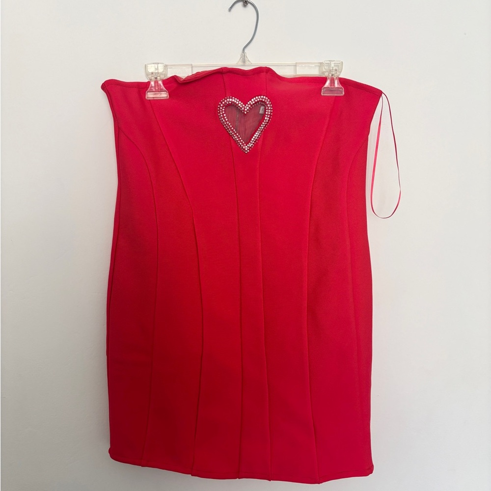 NWT Plus Size Hot Pink Mini Dress with Heart Cutout
